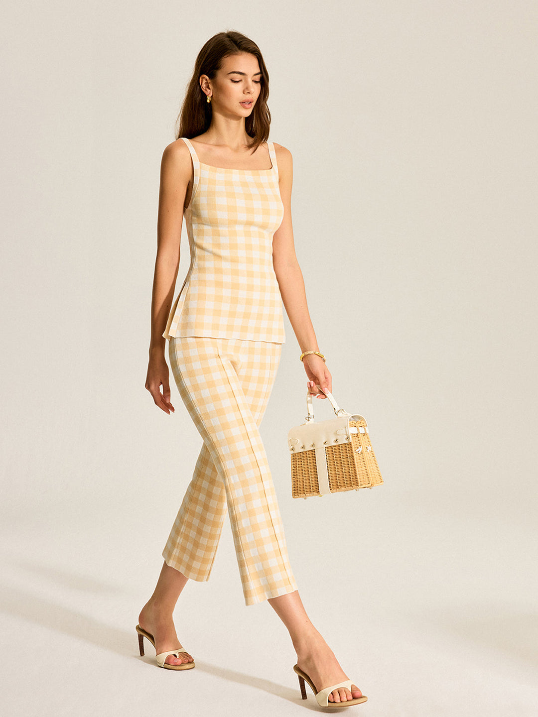 Gingham Print Pants Set  Liora Lane Boutique Pant Sets