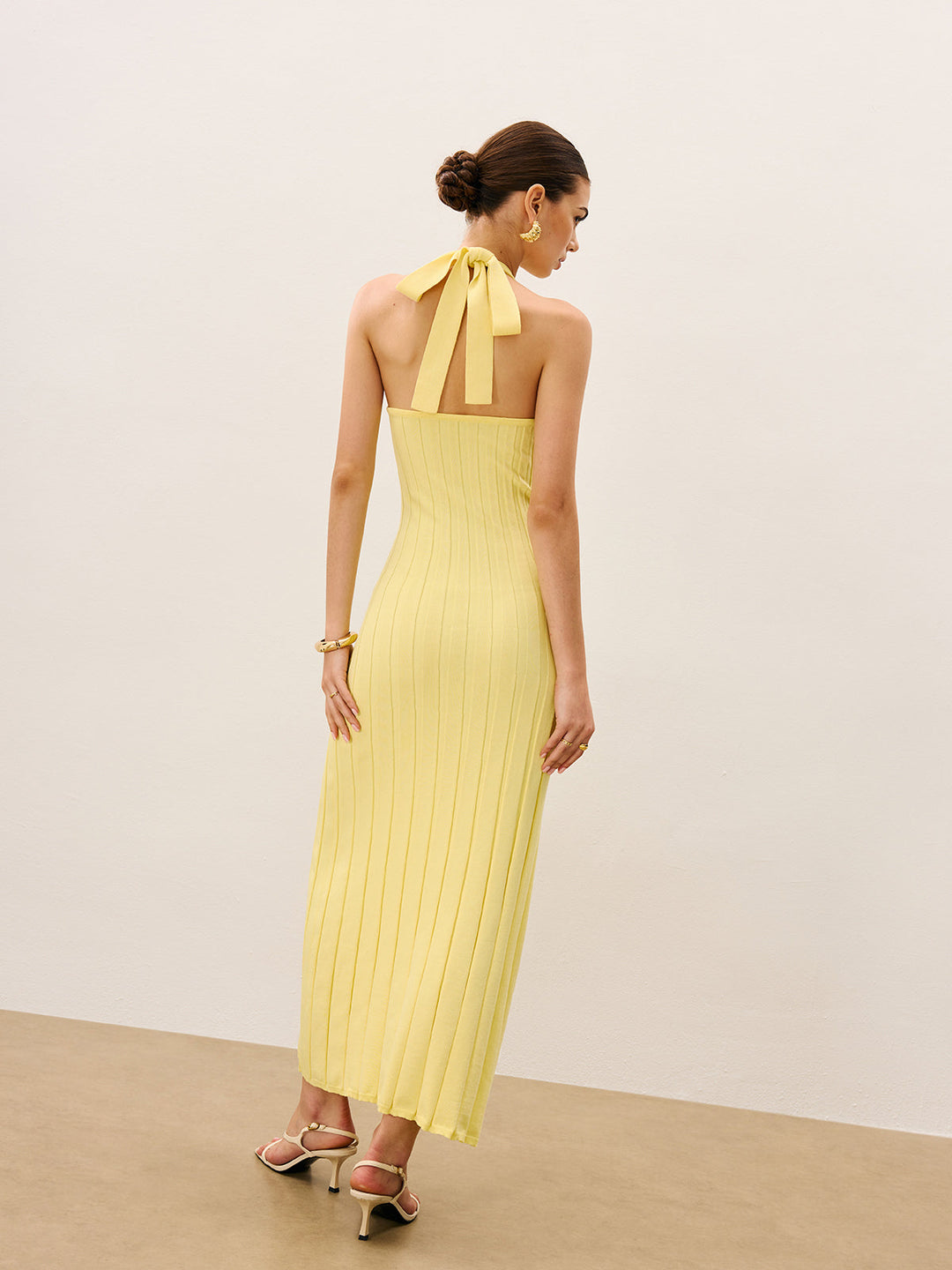 Halter Neck Ribbed Knit Dress  Liora Lane Boutique Sweater Dresses