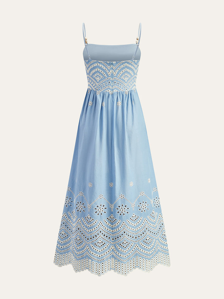 Semi-Sheer Embroidered Eyelet Cami Dress  Liora Lane Boutique Dresses