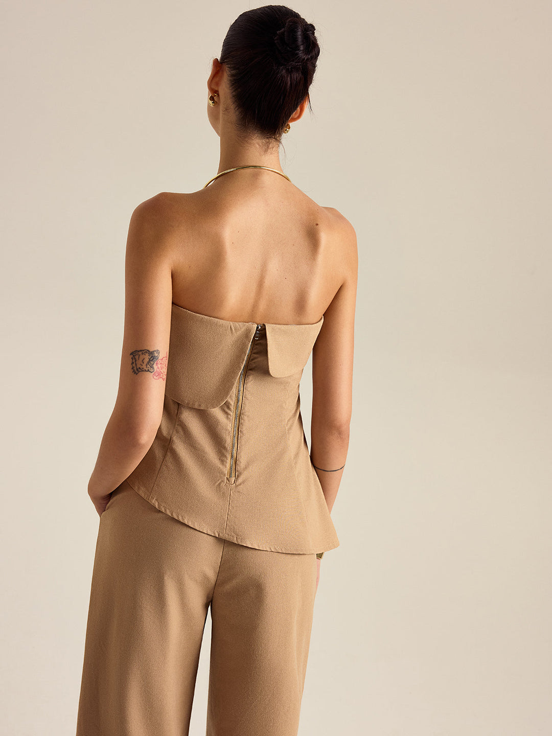 Asymmetrical Strapless Pants Set  Liora Lane Boutique Pant Sets