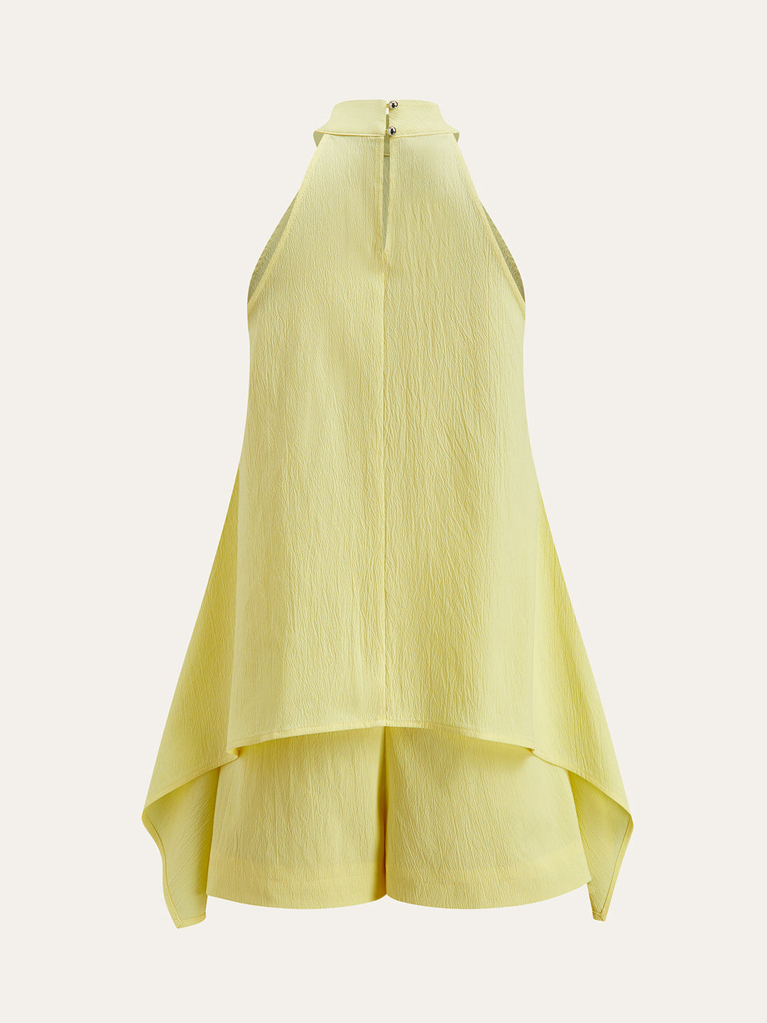 Halter Neck Asymmetric Hem Shorts Set  Liora Lane Boutique Short Sets