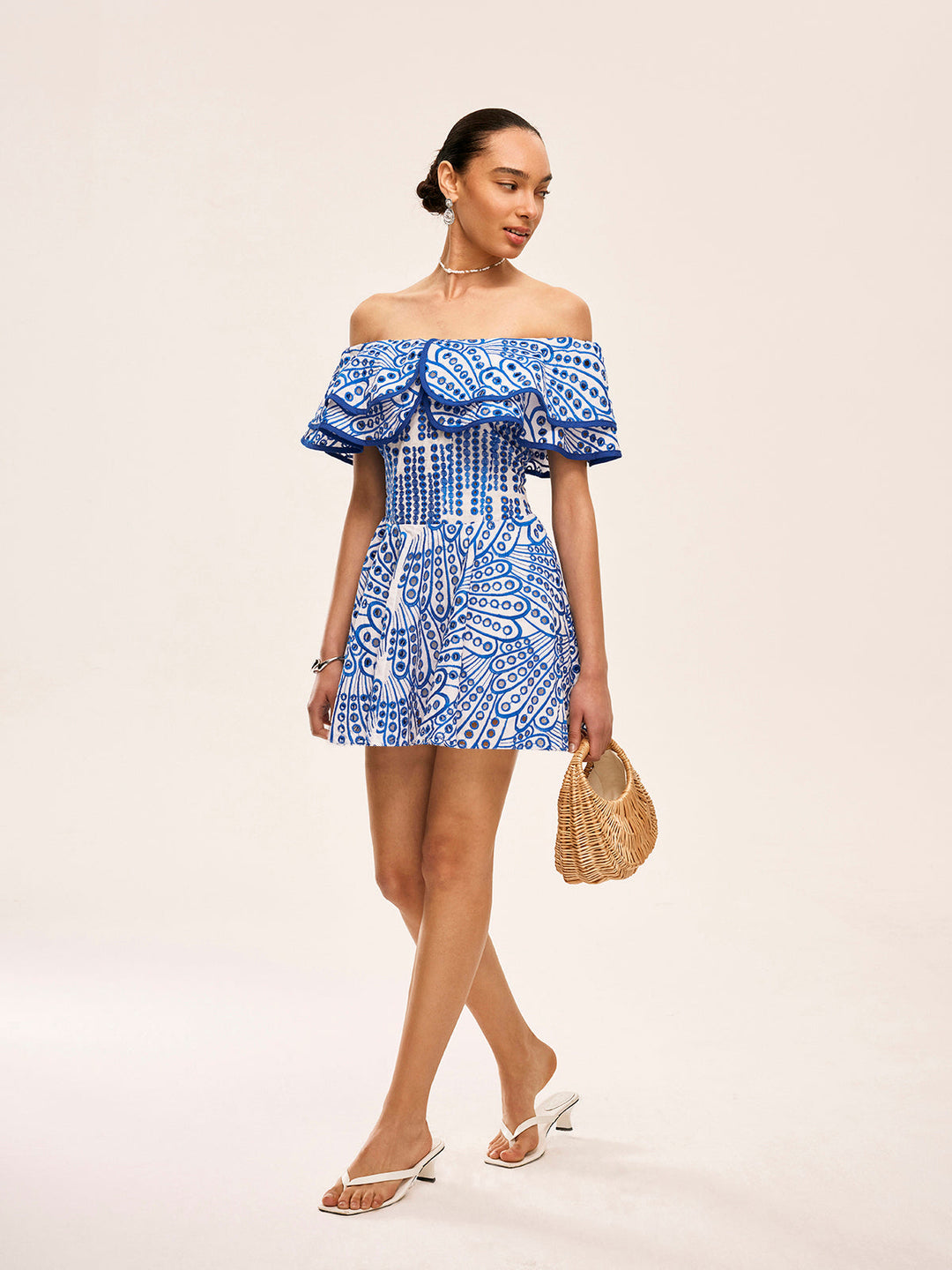 Semi-Sheer Off-Shoulder Ruffled Dress  Liora Lane Boutique Dresses
