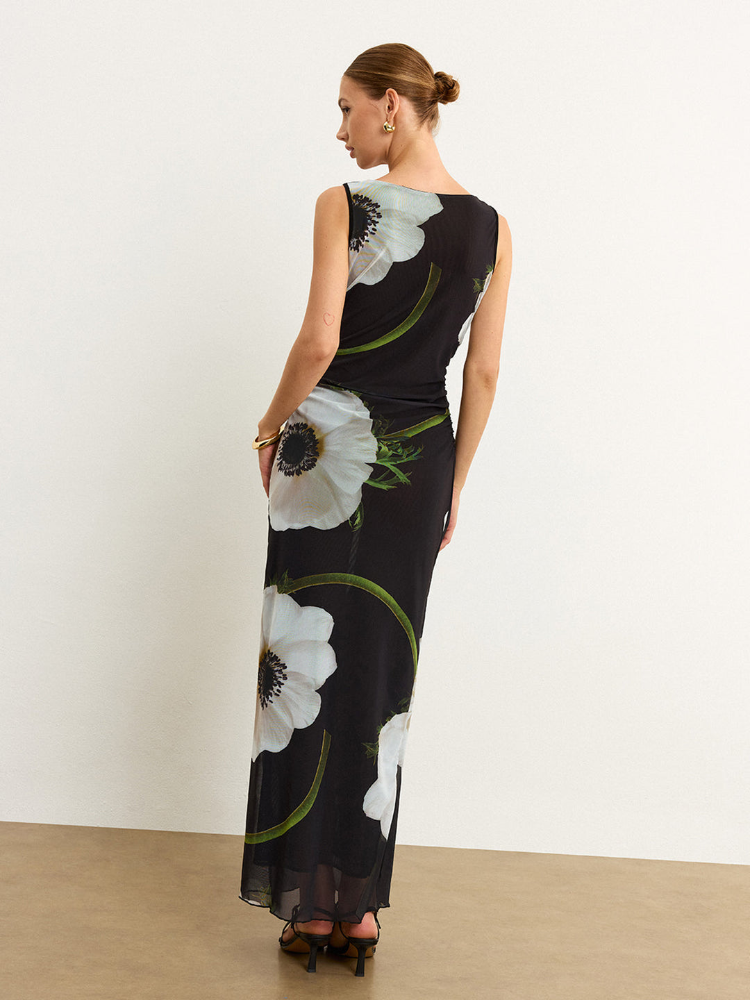 Sheer Floral Print Maxi Dress  Liora Lane Boutique Dresses