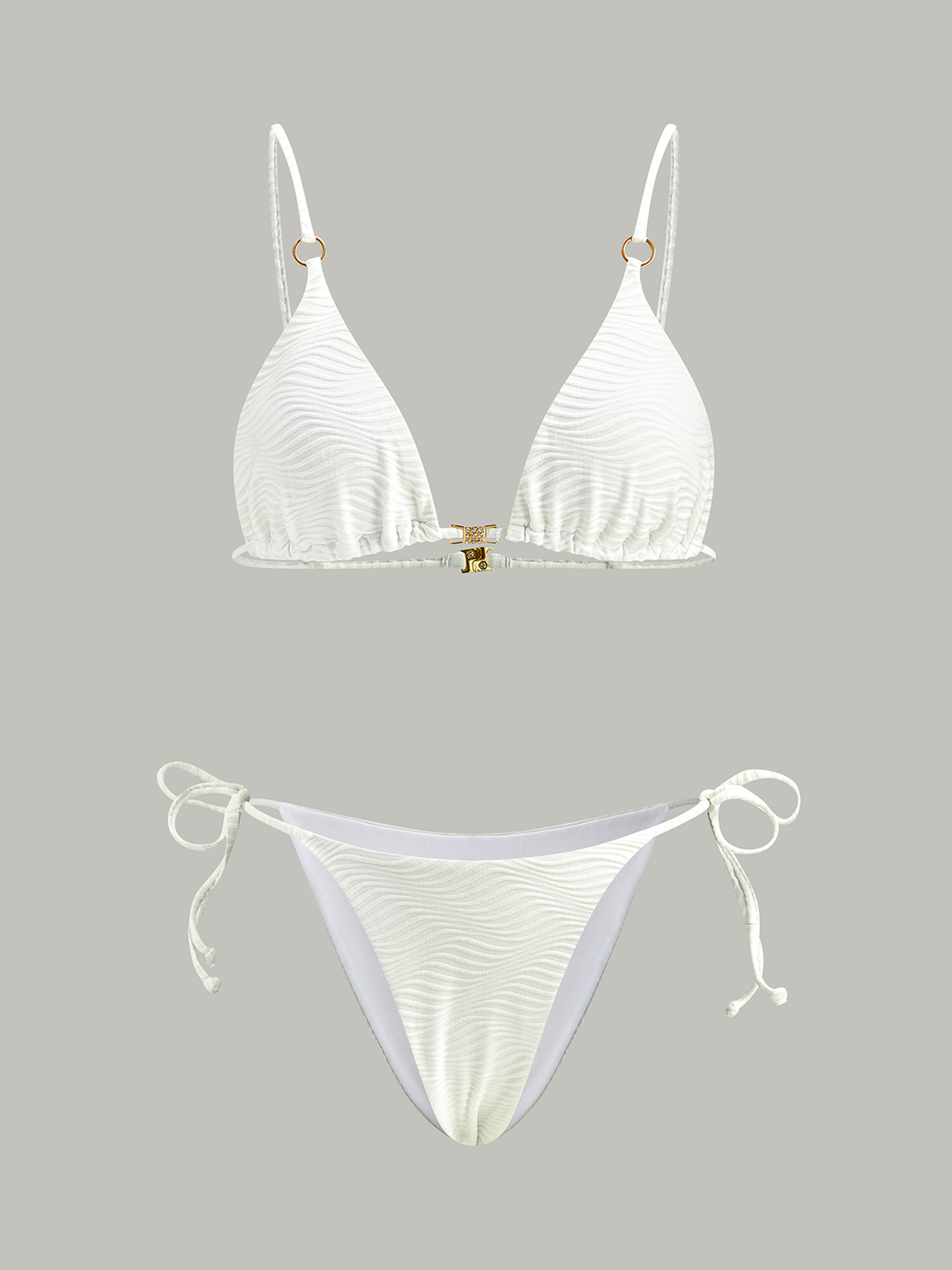 Textured Bikini Set  Liora Lane Boutique Bikini Sets White / XL 89.99