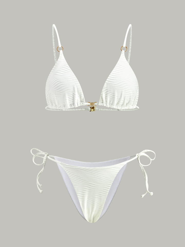 Textured Bikini Set  Liora Lane Boutique Bikini Sets White / XL 89.99