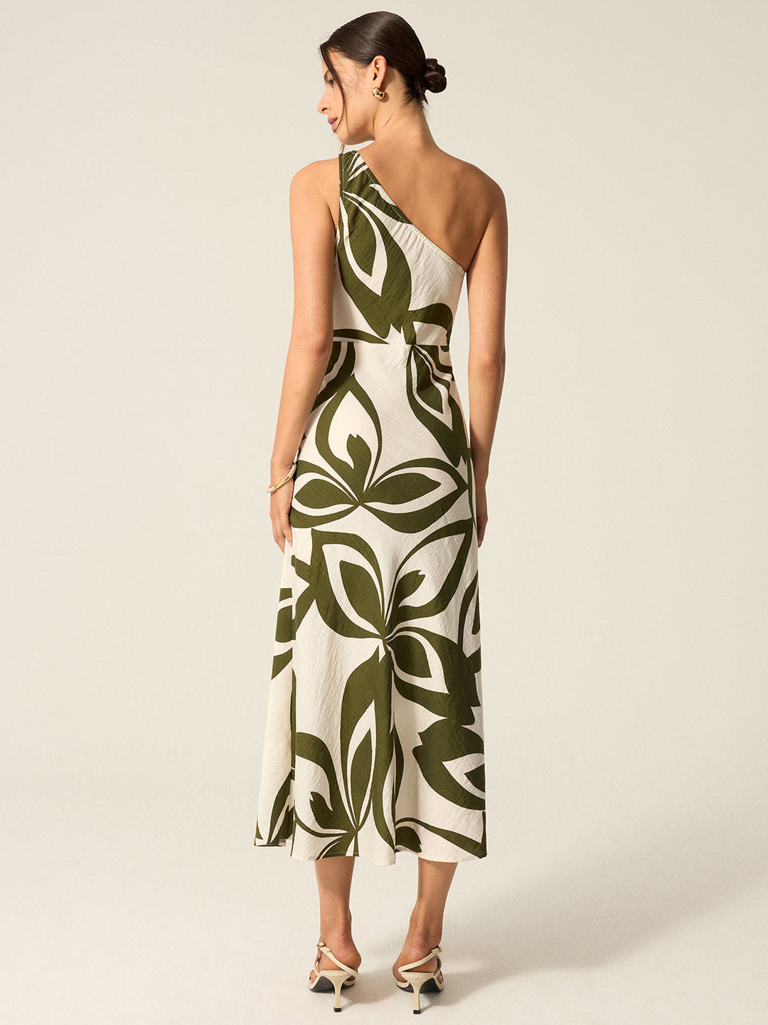 One-Shoulder Printed Midi Dress  Liora Lane Boutique Dresses