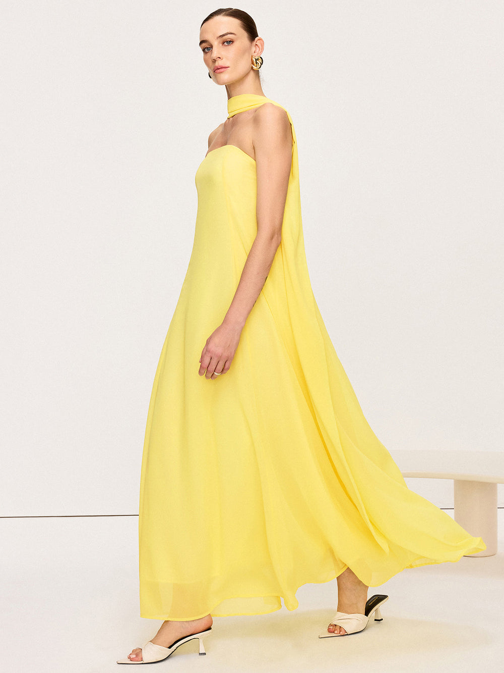 Halter Neck Chiffon Maxi Dress  Liora Lane Boutique Dresses