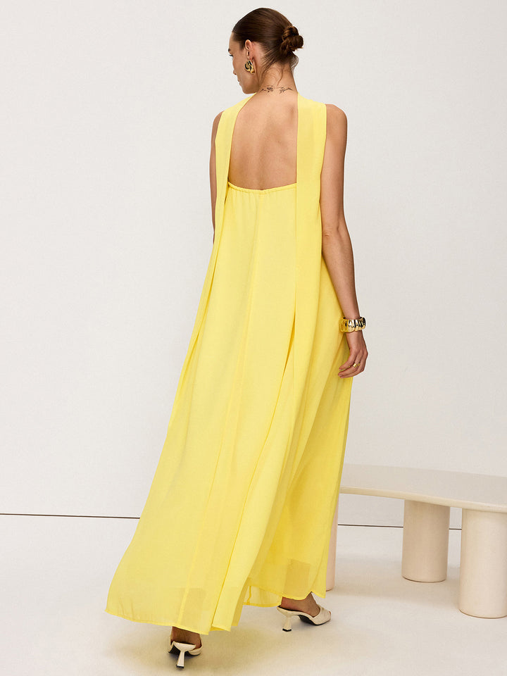 Halter Neck Chiffon Maxi Dress  Liora Lane Boutique Dresses