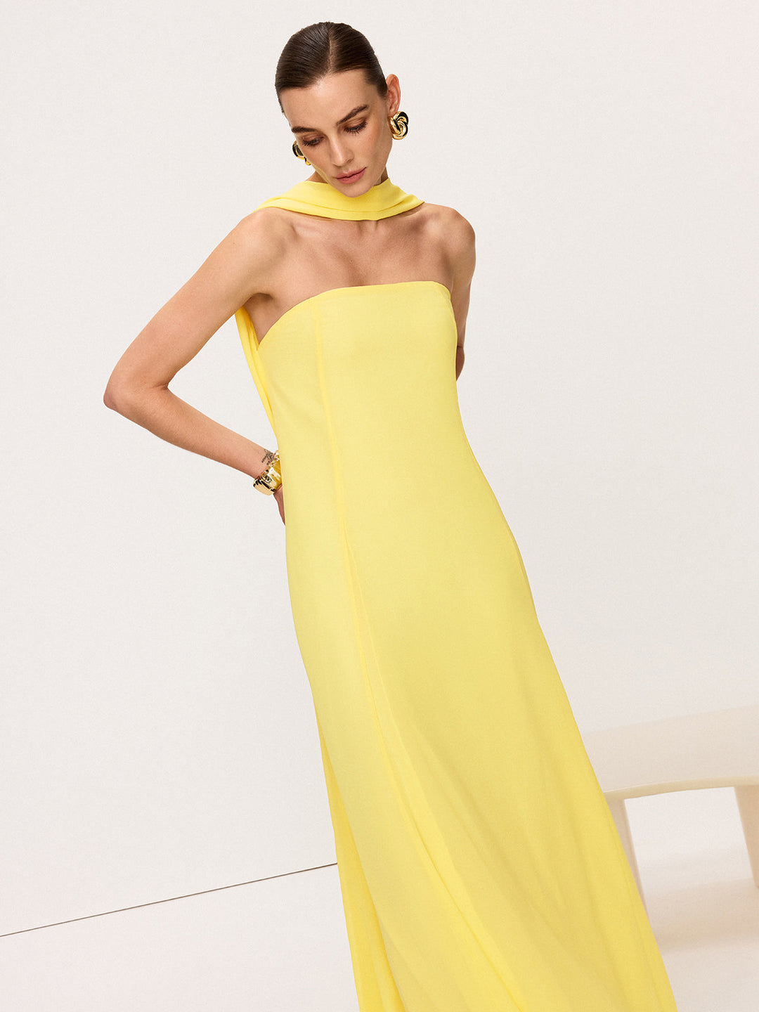 Halter Neck Chiffon Maxi Dress  Liora Lane Boutique Dresses