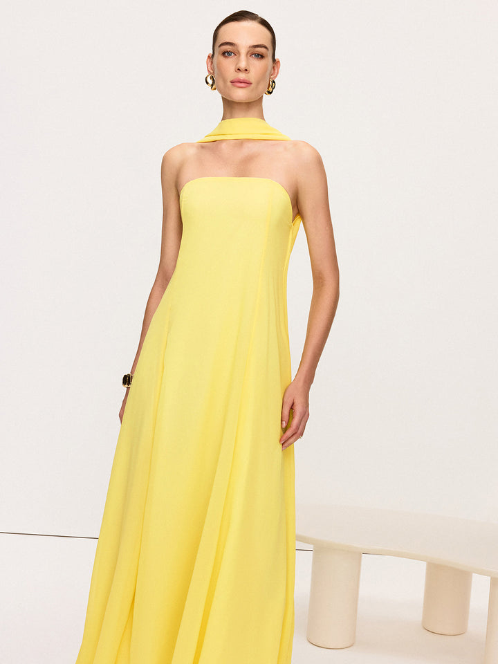 Halter Neck Chiffon Maxi Dress  Liora Lane Boutique Dresses