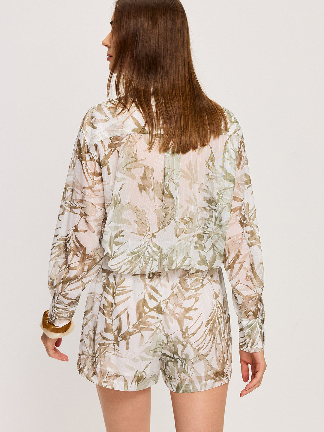 Leaf Printed Shorts Set  Liora Lane Boutique Short Sets