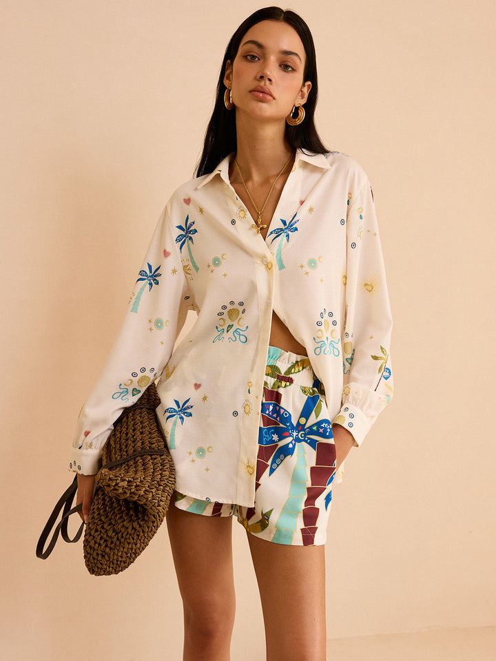 Tropical Print Shorts Set  Liora Lane Boutique Short Sets Multicolor / XL 52.00