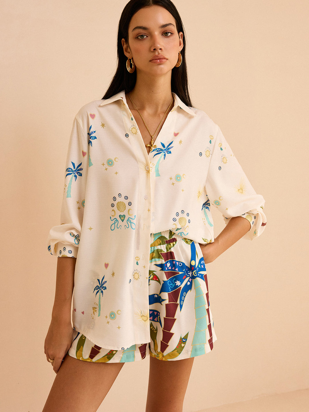 Tropical Print Shorts Set  Liora Lane Boutique Short Sets