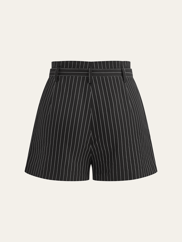 Belted Striped Shorts  Liora Lane Boutique Shorts