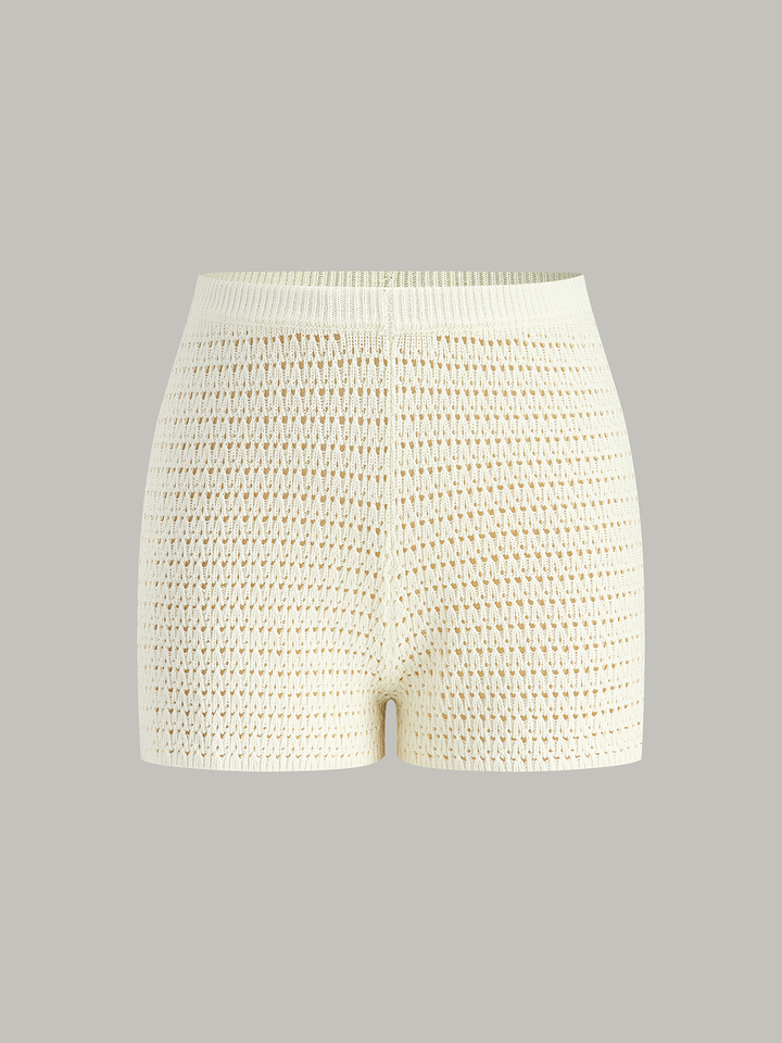 Semi-Sheer Crochet Knit Shorts  Liora Lane Boutique Shorts