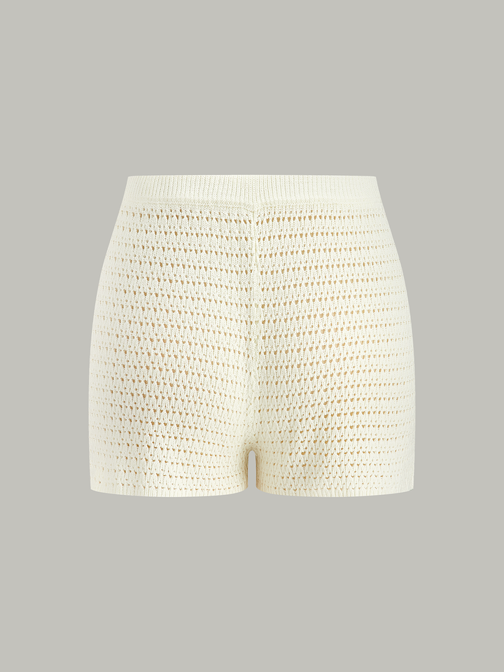 Semi-Sheer Crochet Knit Shorts  Liora Lane Boutique Shorts