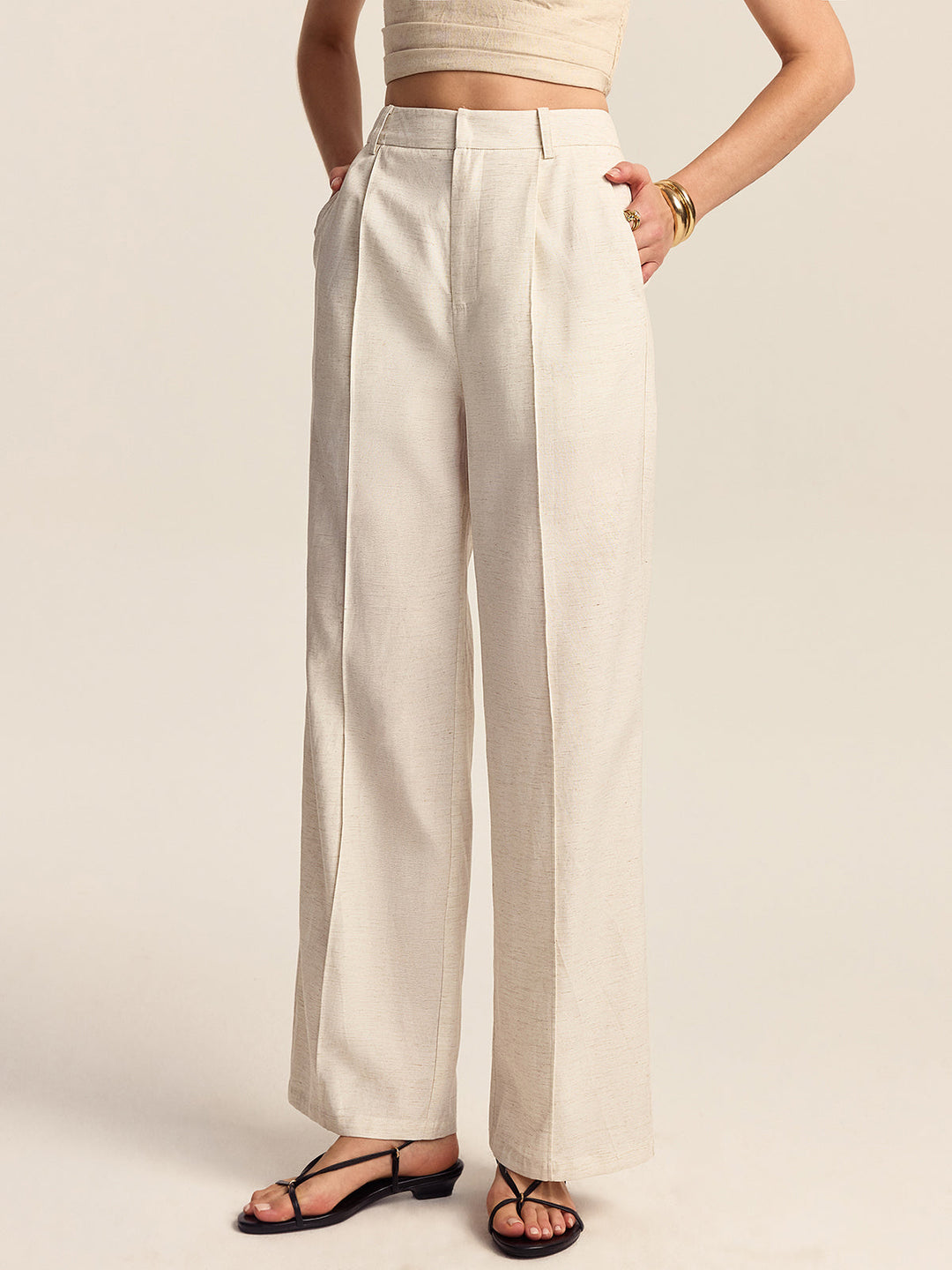 Tencel-Linen Blend Trousers  Liora Lane Boutique Pants