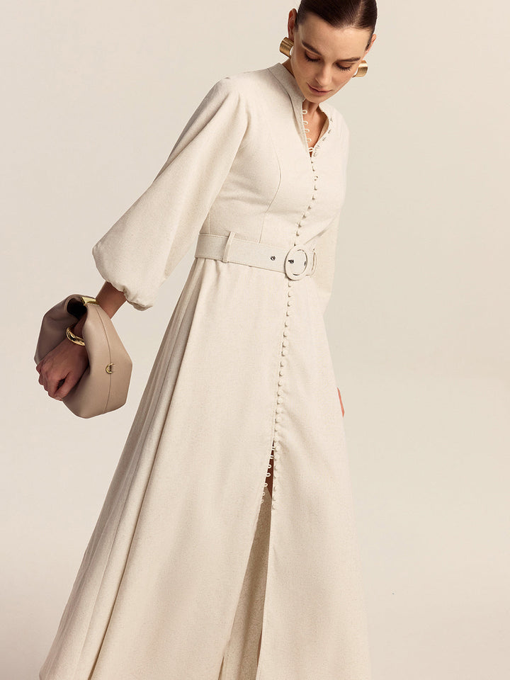 Belted Button Front Maxi Dress  Liora Lane Boutique Dresses