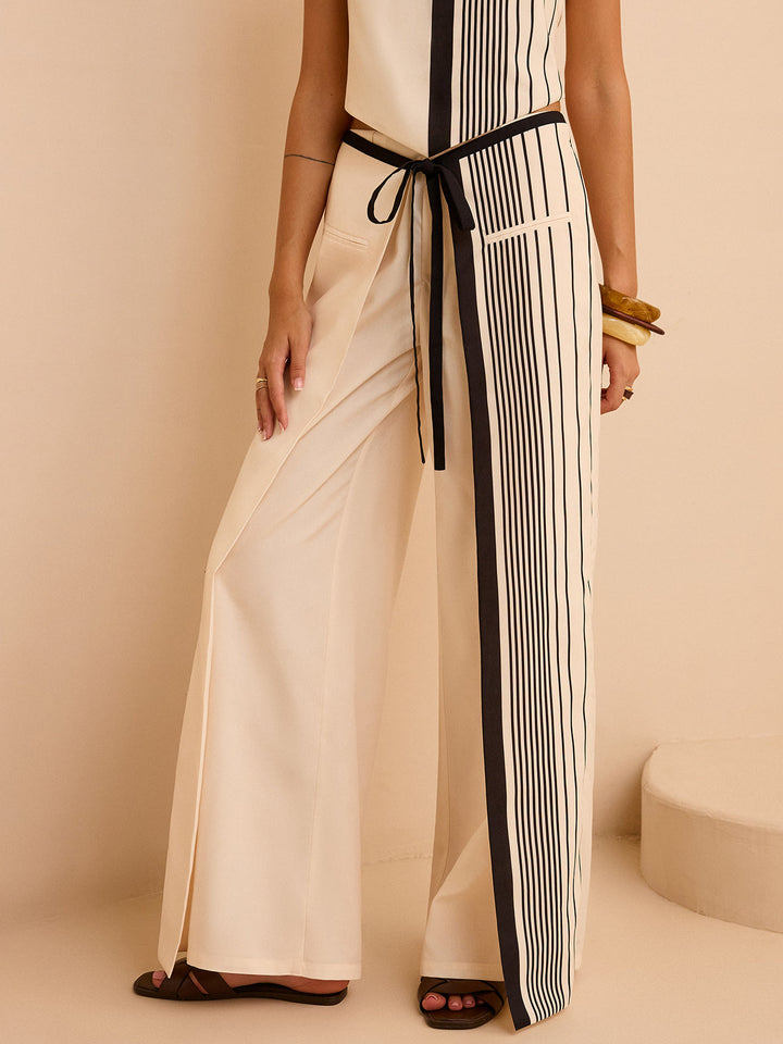 Striped Low-Waist Pants  Liora Lane Boutique Pants