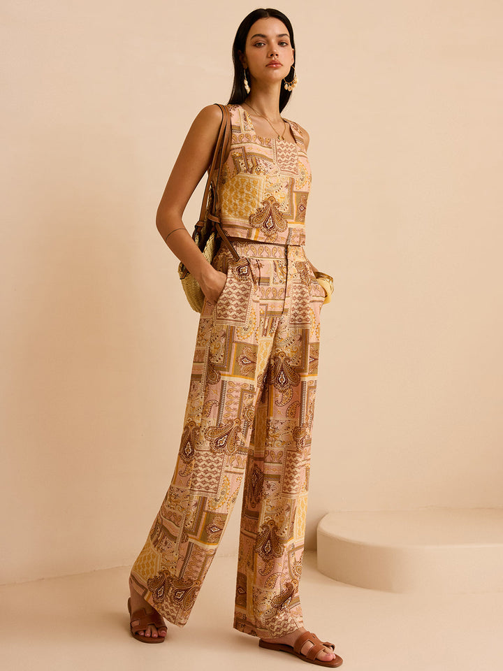 Ethnic Print Pants Set  Liora Lane Boutique Pant Sets