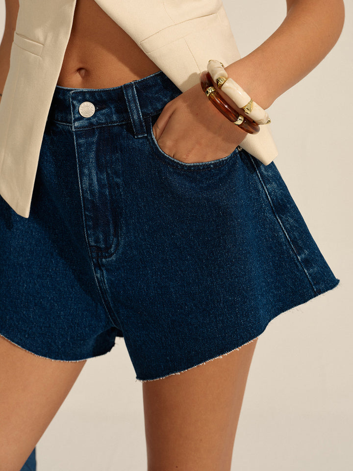 Mid-Waisted Denim Shorts  Liora Lane Boutique Denim Shorts