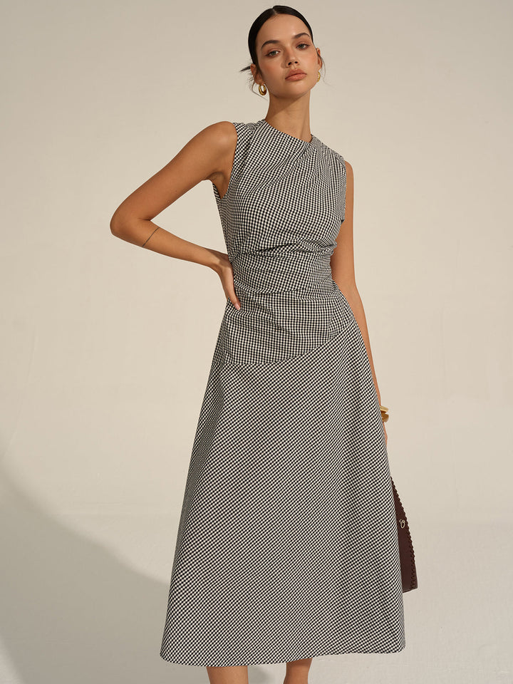 Gingham Midi Dress  Liora Lane Boutique Dresses