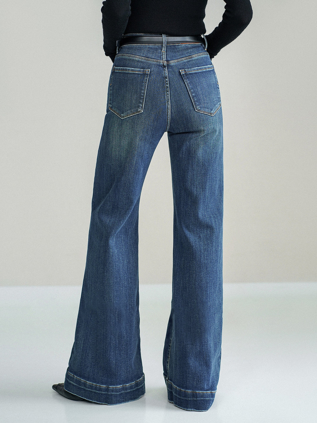 Mid-Waist Bootcut Denim Jeans Without Belt  Liora Lane Boutique Jeans