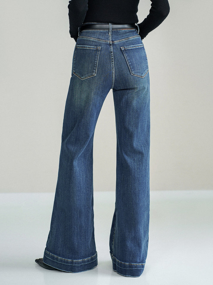 Mid-Waist Bootcut Denim Jeans Without Belt  Liora Lane Boutique Jeans