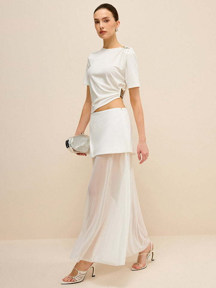 Asymmetrical Buckle Detail Cut-Out Top  Liora Lane Boutique T-Shirts