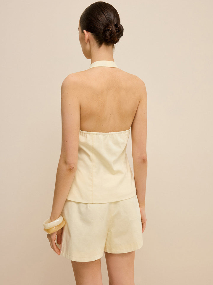 Halter Cut-Out Top and Shorts Set  Liora Lane Boutique Short Sets