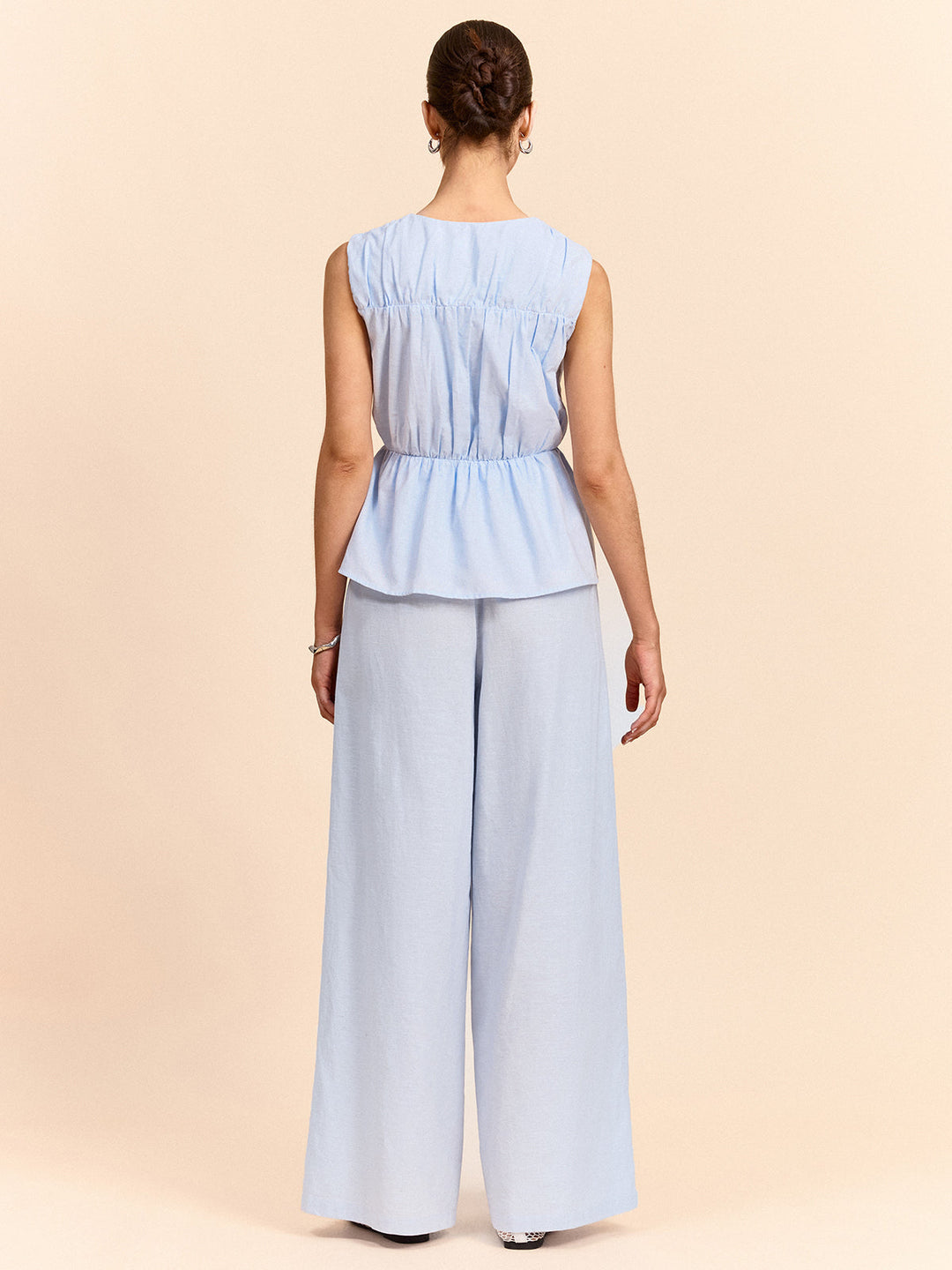 Tie-Front Linen & Cotton Pants Set  Liora Lane Boutique Pant Sets