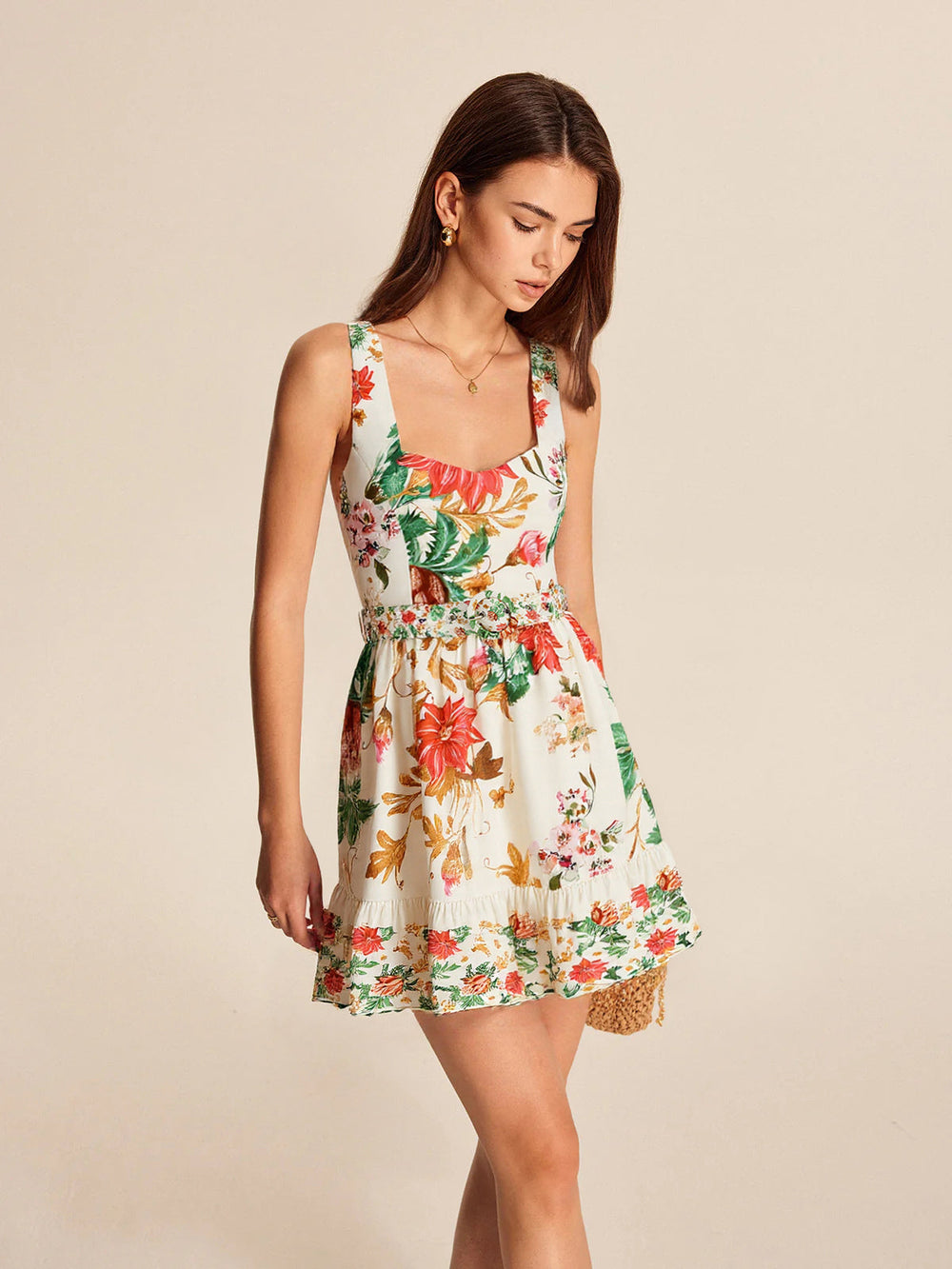 Floral Print Sleeveless Mini Dress  Liora Lane Boutique Dresses
