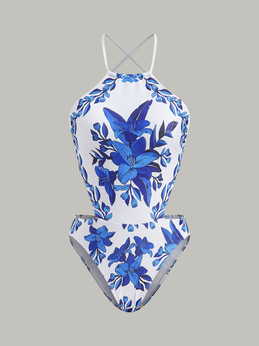 Floral Print Back Tie One-Piece Swimsuit With Cover-Up Skirt  Liora Lane Boutique One-Pieces