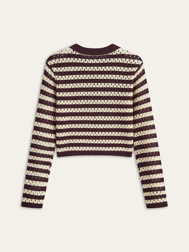 Striped Crochet Knit Cardigan  Liora Lane Boutique Cardigans