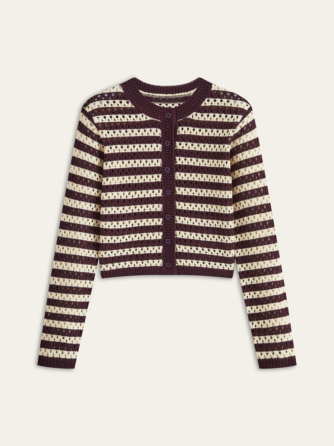 Striped Crochet Knit Cardigan  Liora Lane Boutique Cardigans Multicolor / XL 89.99