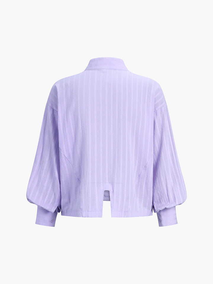 Pure Cotton Pinstripe Long-Sleeve Shorts Set  Liora Lane Boutique Short Sets