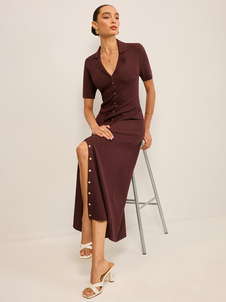 Pocketed Button-Front Maxi Dress  Liora Lane Boutique Sweater Dresses
