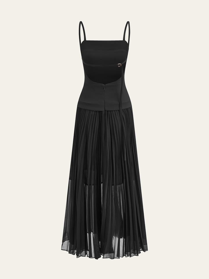 Spaghetti-Strap Backless Pleated Maxi Dress  Liora Lane Boutique Dresses