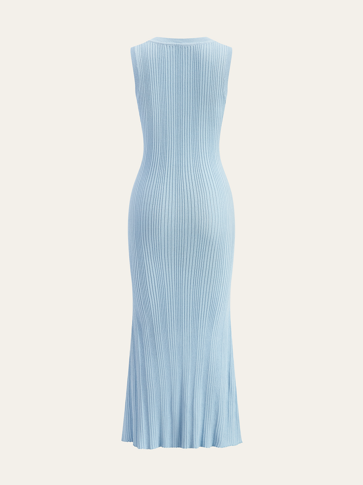 Sleeveless Button-Front Knitted Maxi Dress  Liora Lane Boutique Sweater Dresses