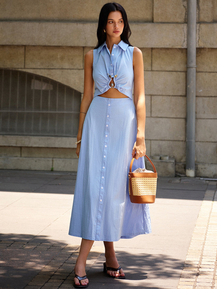 Metal Decor Cutout Dress  Liora Lane Boutique Dresses
