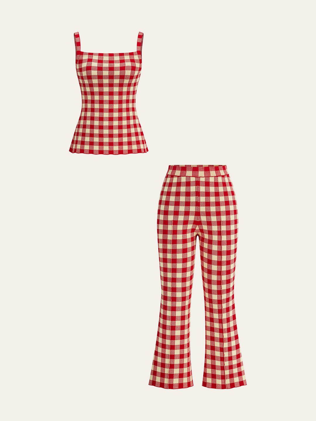 Gingham Print Pants Set  Liora Lane Boutique Pant Sets