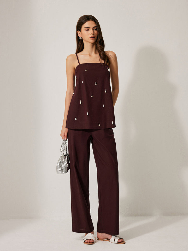 Cotton & Linen Pants Set With Pockets  Liora Lane Boutique Pant Sets