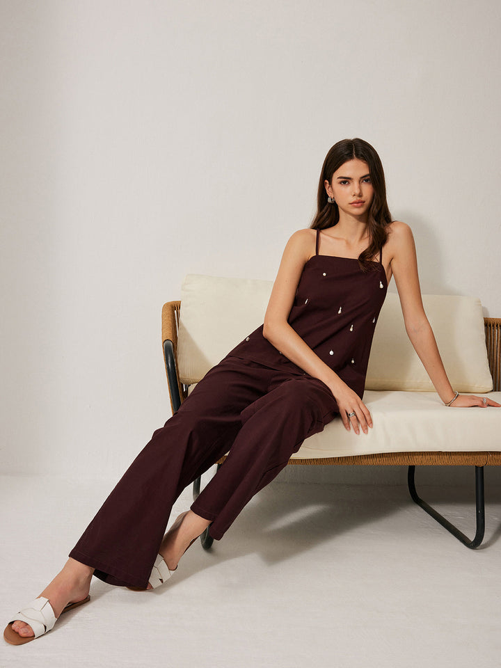Cotton & Linen Pants Set With Pockets  Liora Lane Boutique Pant Sets