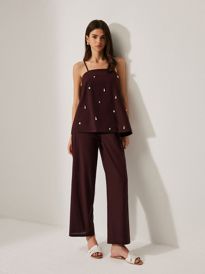 Cotton & Linen Pants Set With Pockets  Liora Lane Boutique Pant Sets