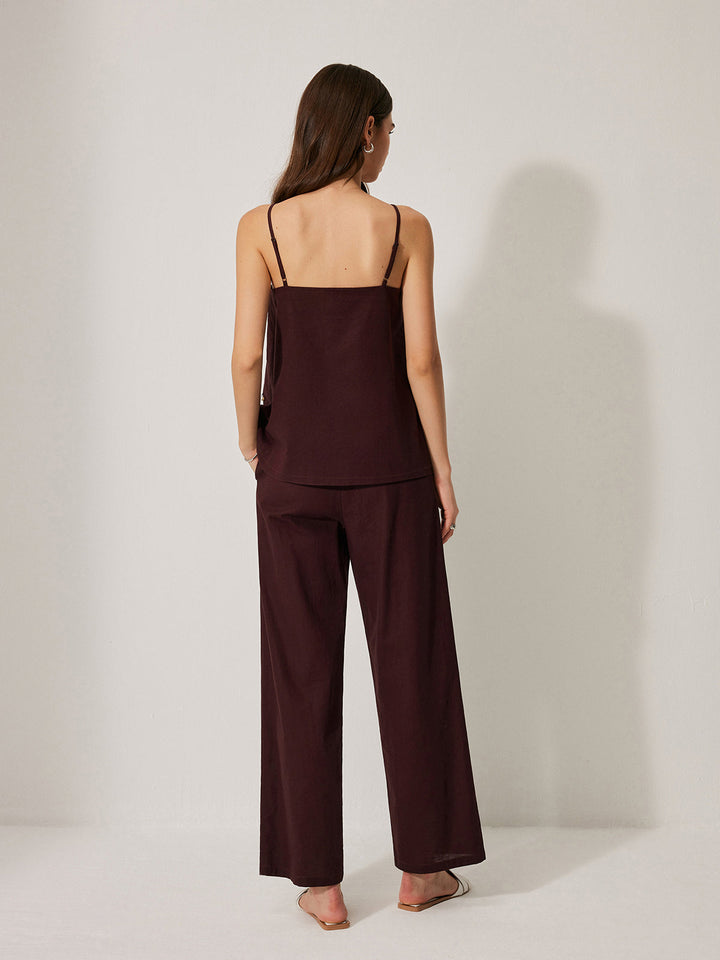 Cotton & Linen Pants Set With Pockets  Liora Lane Boutique Pant Sets
