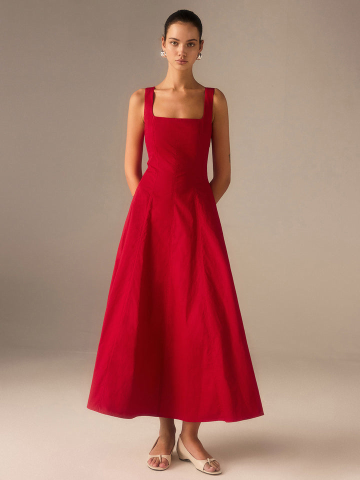 Cotton Maxi Dress with Lace-Up Back  Liora Lane Boutique Dresses
