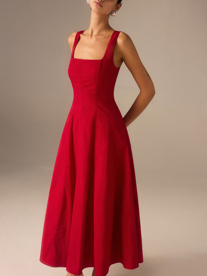 Cotton Maxi Dress with Lace-Up Back  Liora Lane Boutique Dresses