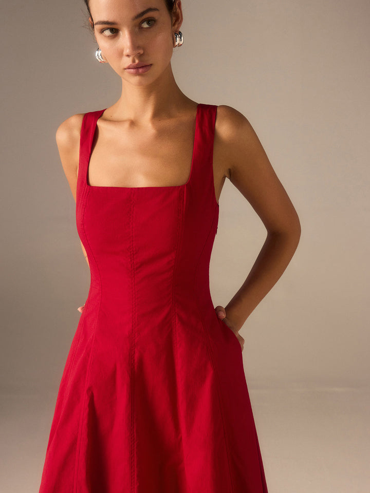 Cotton Maxi Dress with Lace-Up Back  Liora Lane Boutique Dresses