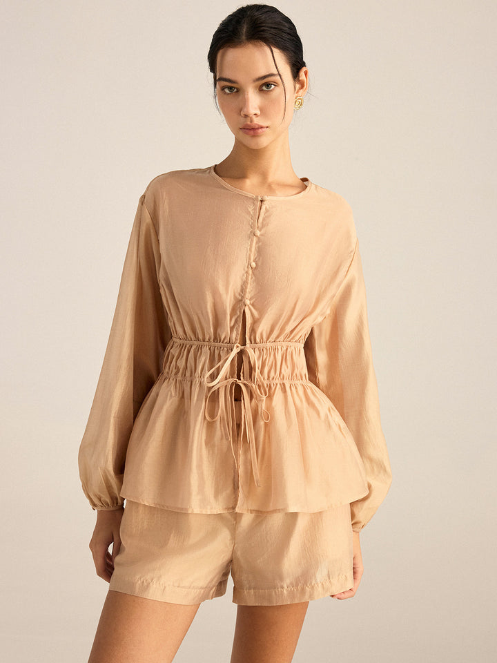 Tencel Tie-Waist Top and Shorts Set  Liora Lane Boutique Short Sets