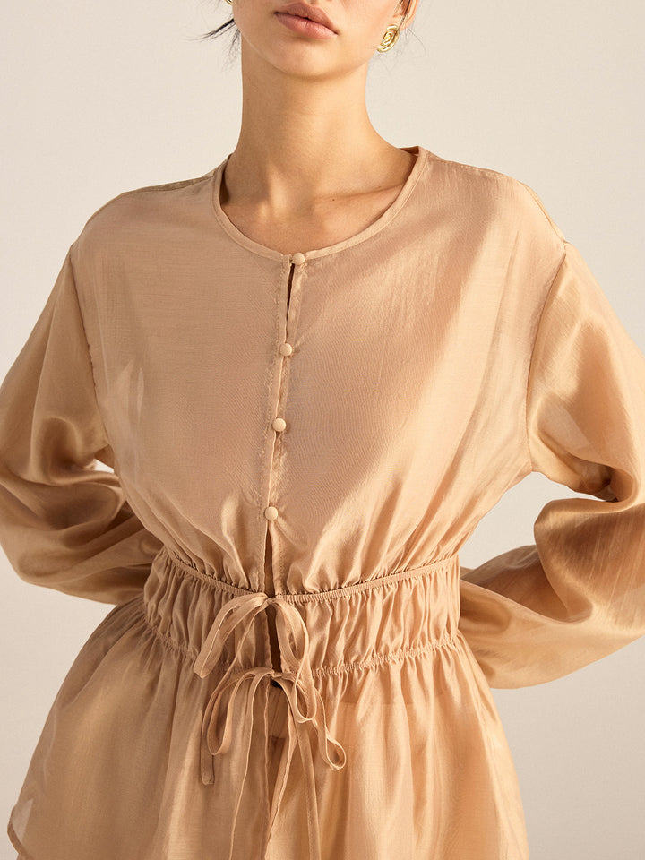 Tencel Tie-Waist Top and Shorts Set  Liora Lane Boutique Short Sets